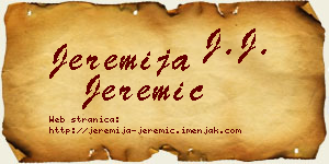 Jeremija Jeremić vizit kartica